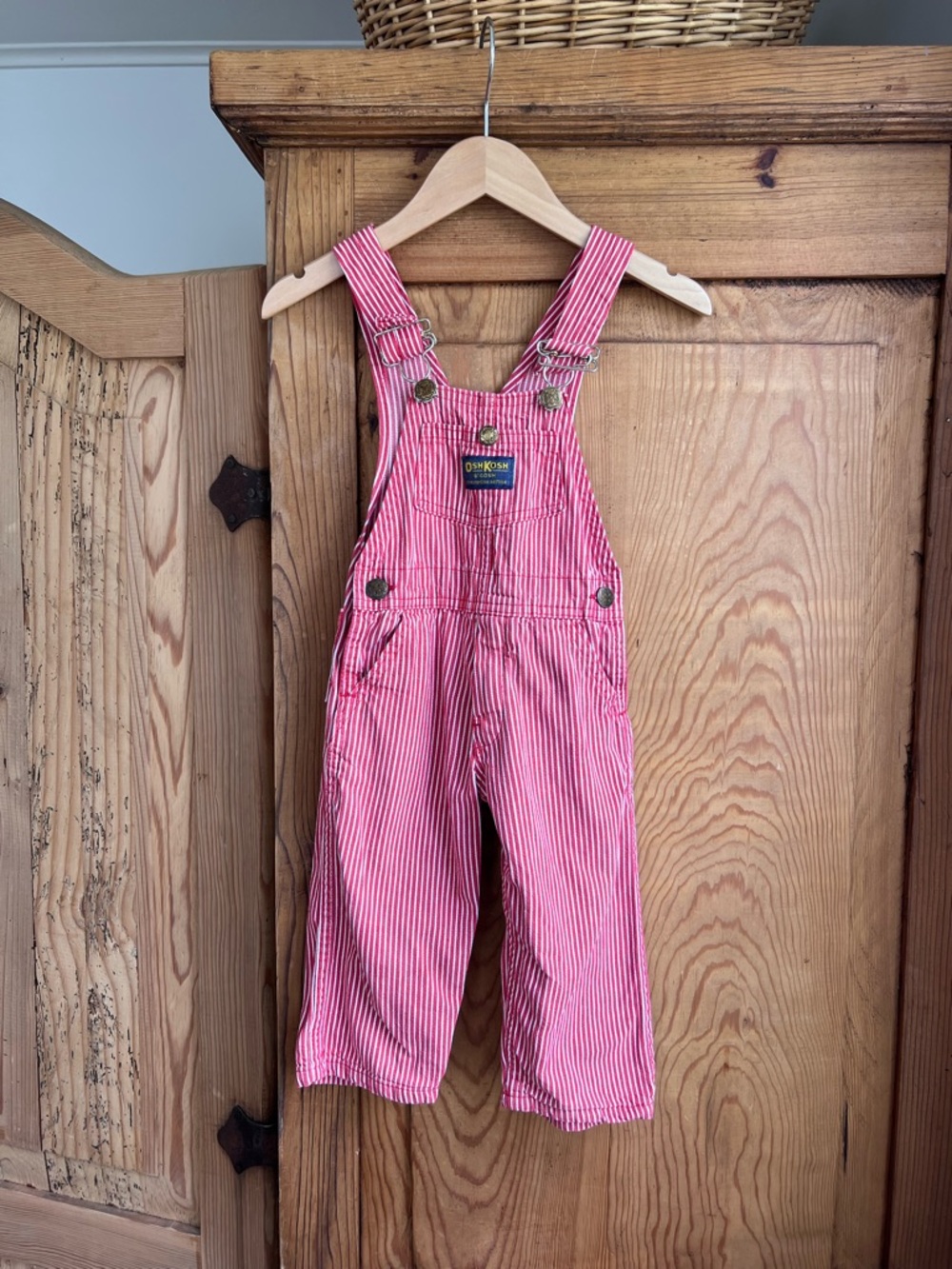 OshKosh B'gosh | Vintage Red and White Striped Kids Overalls